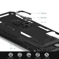   Xiaomi Redmi 9A / 9AT / 9i, Műanyag hátlap védőtok, közepesen ütésálló, szilikon belső, telefontartó gyűrű, Defender, arany