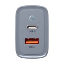 Tactical Microgrid töltő adapter USB-A+ USB-C, GaN, 45W, szürke