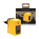 Tactical Nett Warrior gyorstöltő adapter USB-A+ 2 USB-C, 100W, sárga