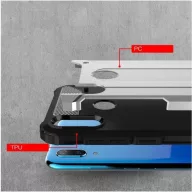   Huawei Honor V30 / V30 Pro, Műanyag hátlap védőtok, Defender, fémhatású, fekete