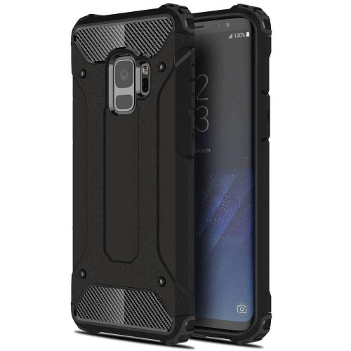 Huawei Y7 Pro (2019), Műanyag hátlap védőtok, Defender, fémhatású, fekete
