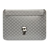   Karl Lagerfeld Sleeve Saffiano Monogram Ikonik KLCS14SAKHPKG 14" laptop tok, ezüst