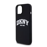   DKNY Liquid Silicone Arch Logo MagSafe iPhone 15 hátlap tok, fekete