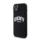 DKNY Liquid Silicone Arch Logo MagSafe iPhone 15 Plus hátlap tok, fekete