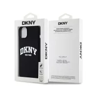   DKNY Liquid Silicone Arch Logo MagSafe iPhone 15 Plus hátlap tok, fekete