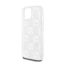 DKNY Liquid Glitter Checkered Pattern iPhone 15 hátlap tok, átlátszó