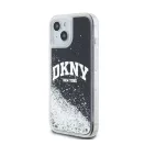 DKNY Liquid Glitter Arch Logo iPhone 14 hátlap tok, fekete