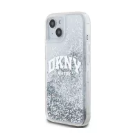   DKNY Liquid Glitter Arch Logo iPhone 14 hátlap tok, átlátszó
