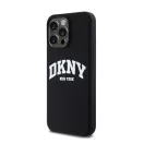 DKNY Liquid Silicone Arch Logo iPhone 14 Pro Max Magsafe hátlap tok, fekete