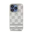 DKNY PU Leather Checkered Pattern and Stripe iPhone 13 Pro hátlap tok, bézs