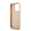 DKNY PU Leather Checkered Pattern and Stripe iPhone 14 Pro hátlap tok, rózsaszín