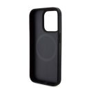 DKNY PU Leather Repeat Pattern Bottom Stripe iPhone 12/12 Pro hátlap tok, fekete