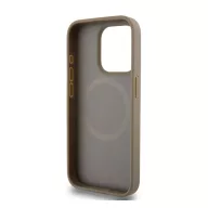   DKNY PU Leather Repeat Pattern Bottom Stripe iPhone 13 Pro hátlap tok, barna