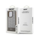 DKNY PU Leather Repeat Pattern Bottom Stripe iPhone 13 Pro hátlap tok, barna