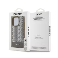   DKNY PU Leather Repeat Pattern Bottom Stripe iPhone 13 Pro hátlap tok, barna