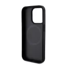 DKNY PU Leather Repeat Pattern Bottom Stripe iPhone 14 Pro hátlap tok, fekete