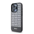 DKNY PU Leather Repeat Pattern Bottom Stripe iPhone 15 Pro Max hátlap tok, fekete