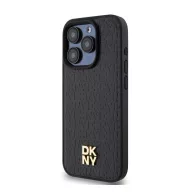   DKNY PU Leather Repeat Pattern Stack Logo iPhone 14 Pro Max Magsafe hátlap tok, fekete