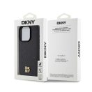 DKNY PU Leather Repeat Pattern Stack Logo iPhone 14 Pro Max Magsafe hátlap tok, fekete