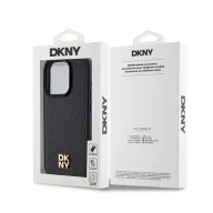   DKNY PU Leather Repeat Pattern Stack Logo iPhone 14 Pro Max Magsafe hátlap tok, fekete