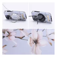   Forcell F-Protect Mirage Apple iPhone 15 Plus Magsafe kompatibilis hátlap tok, tavaszi virágok, levander szürke