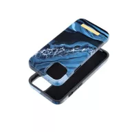   Forcell F-Protect Mirage Apple iPhone 15 Plus Magsafe kompatibilis hátlap tok, márvány minta, kék
