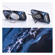  Forcell F-Protect Mirage Apple iPhone 15 Plus Magsafe kompatibilis hátlap tok, márvány minta, kék