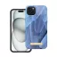 Forcell F-Protect Mirage Apple iPhone 15 Plus Magsafe kompatibilis hátlap tok, madártoll minta, kék