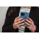 Forcell F-Protect Mirage Apple iPhone 14 Plus Magsafe kompatibilis hátlap tok, madártoll minta, kék