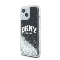   DKNY Liquid Glitter Big Logo Apple iPhone 15 Plus / 14 Plus hátlap tok, fekete, DKHCP15MLBNAEK