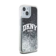   DKNY Liquid Glitter Big Logo Apple iPhone 15 Plus / 14 Plus hátlap tok, fekete, DKHCP15MLBNAEK