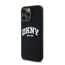 DKNY Liquid Silicone White Printed Logo Apple iPhone 13 Pro Max Magsafe hátlap tok, fekete, DKHMP13XSNYACH