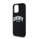 DKNY Liquid Silicone White Printed Logo Apple iPhone 13 Pro Max Magsafe hátlap tok, fekete, DKHMP13XSNYACH