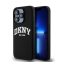 DKNY Liquid Silicone White Printed Logo Apple iPhone 13 Pro / 13 Magsafe hátlap tok, fekete, DKHMP13LSNYACH
