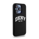 DKNY Liquid Silicone White Printed Logo Apple iPhone 13 Pro / 13 Magsafe hátlap tok, fekete, DKHMP13LSNYACH