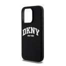 DKNY Liquid Silicone White Printed Logo Apple iPhone 13 Pro / 13 Magsafe hátlap tok, fekete, DKHMP13LSNYACH