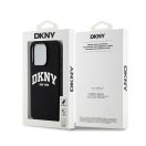 DKNY Liquid Silicone White Printed Logo Apple iPhone 13 Pro / 13 Magsafe hátlap tok, fekete, DKHMP13LSNYACH