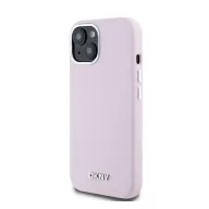  DKNY Liquid Silicone Small Metal Logo Apple iPhone 15 Plus / 14 Plus Magsafe hátlap tok, rózsaszín, DKHMP15MSMCHLP