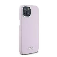   DKNY Liquid Silicone Small Metal Logo Apple iPhone 15 Plus / 14 Plus Magsafe hátlap tok, rózsaszín, DKHMP15MSMCHLP