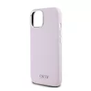 DKNY Liquid Silicone Small Metal Logo Apple iPhone 15 Plus / 14 Plus Magsafe hátlap tok, rózsaszín, DKHMP15MSMCHLP