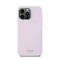   DKNY Liquid Silicone Small Metal Logo iPhone 14 Pro Max Magsafe hátlap tok, rózsaszín, DKHMP14XSMCHLP