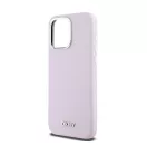 DKNY Liquid Silicone Small Metal Logo iPhone 14 Pro Max Magsafe hátlap tok, rózsaszín, DKHMP14XSMCHLP