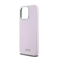   DKNY Liquid Silicone Small Metal Logo iPhone 14 Pro Max Magsafe hátlap tok, rózsaszín, DKHMP14XSMCHLP