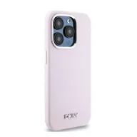   DKNY Liquid Silicone Small Metal Logo Apple iPhone 14 Pro Magsafe hátlap tok, rózsaszín,  DKHMP14LSMCHLP
