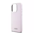 DKNY Liquid Silicone Small Metal Logo Apple iPhone 14 Pro Magsafe hátlap tok, rózsaszín,  DKHMP14LSMCHLP