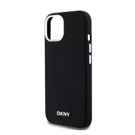   DKNY Liquid Silicone Small Metal Logo Apple iPhone 15 Plus / 14 Plus Magsafe hátlap tok, fekete, DKHMP15MSMCHLK