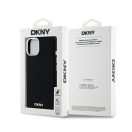 DKNY Liquid Silicone Small Metal Logo Apple iPhone 15 Plus / 14 Plus Magsafe hátlap tok, fekete, DKHMP15MSMCHLK