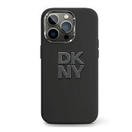   DKNY Liquid Silicone Metal Logo Apple iPhone 15 Pro Max hátlap tok, fekete, DKHCP15XSMCBSK