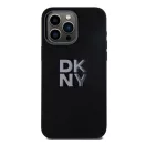DKNY Liquid Silicone Metal Logo  Apple iPhone 15 Pro hátlap tok, fekete, DKHCP15LSMCBSK