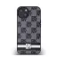 DKNY PU Leather Checkered Pattern and Stripe Apple iPhone 14 hátlap tok, fekete